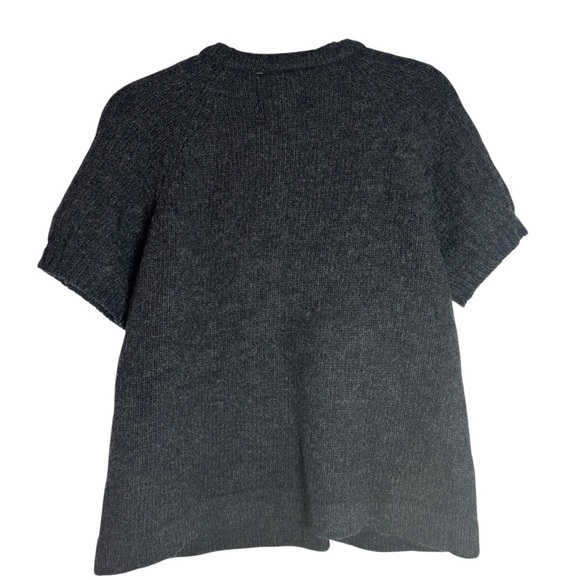 Sarah Spencer Charcoal Gray Lambswool Short Sleeve Medium Cardigan - Picture 2 of 5